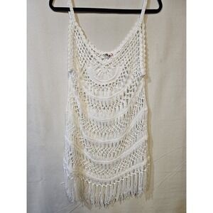 India Boutique Crochet Cotton Core Poolside Lounge Cover Up M/L dress